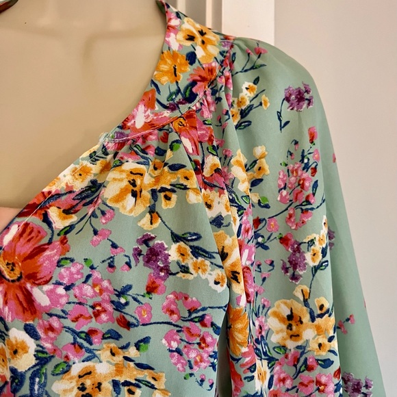 Relipop Mint Green Floral Lace Kimono Boho Bohemian Chic Size L - Picture 5 of 6